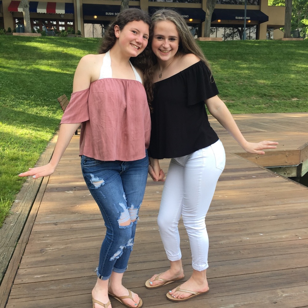 Pink off the shoulder top